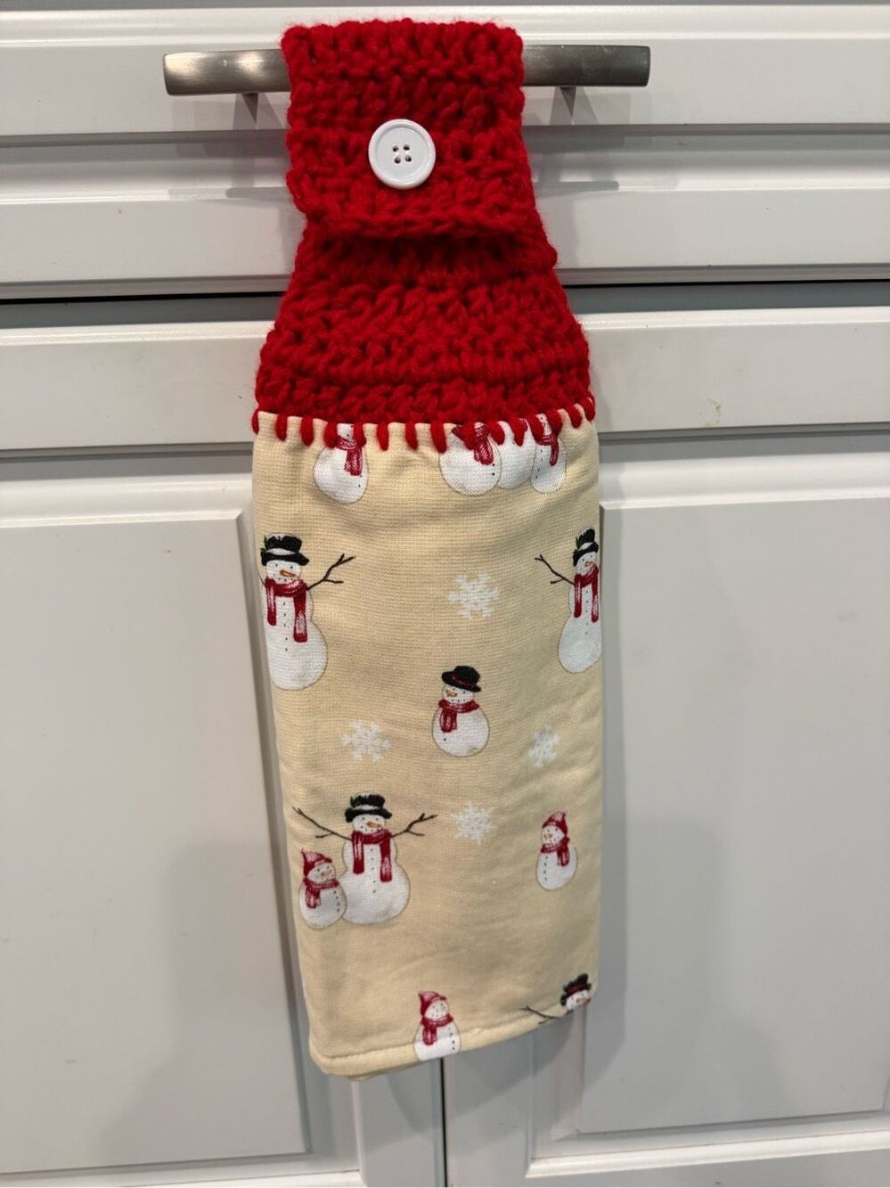 Crochet Top Kitchen Towel- Snowmen